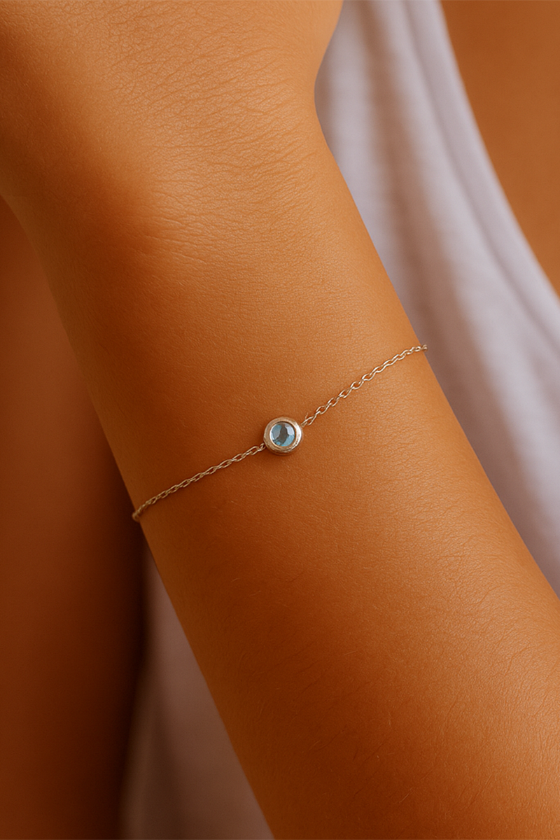 Throat Chakra Bracelet – Blue Topaz